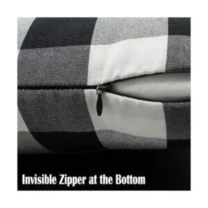 CARRIE HOME Juego de 2 fundas de almohada a cuadros negros_6