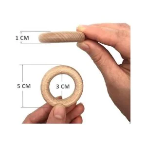 HEOCAKR Anillos de madera de haya natural 10 anillos de_2