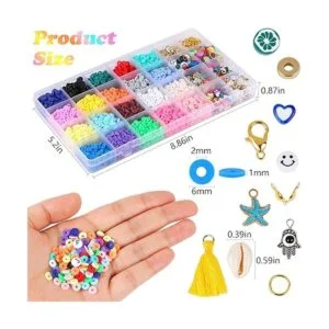 Aunifun 4560 piezas de perlas de arcilla Kit de cuentas_3