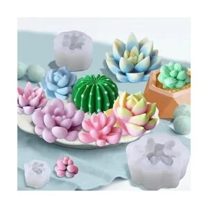 Woohome Molde suculento de silicona 9 unidades diseño_7