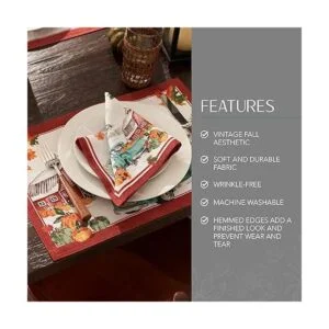 Elrene Home Fashions Farm Fresh Pumpkin Truck Servilletas_3