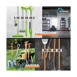 Reliahom Soporte para escoba colgador de mopa montaje en_5