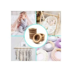 HEOCAKR Anillos de madera de haya natural 10 anillos de_6