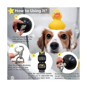 Correa de baño para perros con ventosa pesada correa de_4