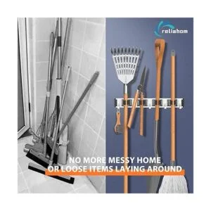 Reliahom Soporte para escoba colgador de mopa montaje en_4