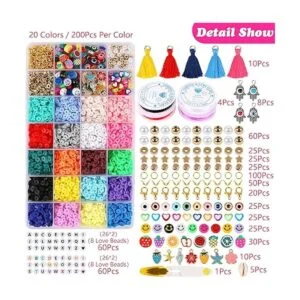Aunifun 4560 piezas de perlas de arcilla Kit de cuentas_2
