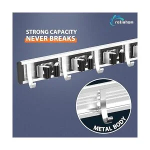 Reliahom Soporte para escoba colgador de mopa montaje en_2