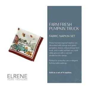 Elrene Home Fashions Farm Fresh Pumpkin Truck Servilletas_2
