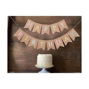 Cartel de arpillera de feliz cumpleaños arcoíris Colores_4