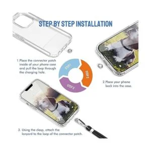 Cordón universal negro para teléfono celular con correa_4