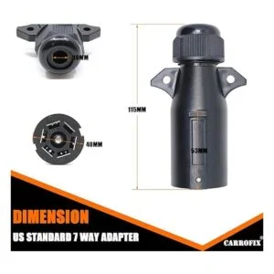 CARROFIX Conector de remolque redondo de 7 vías resistente_3