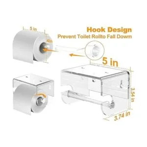 Meteou Soporte adhesivo para papel higiénico con estante_6