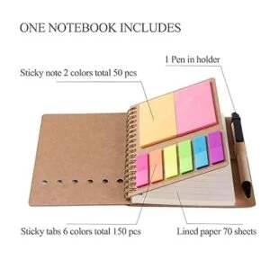 WILFANS Paquete de 3 almohadillas en espiral para cuaderno_3