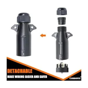 CARROFIX Conector de remolque redondo de 7 vías resistente_2