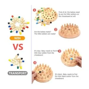 Swiftrans Juego de ajedrez de madera con memoria de_4