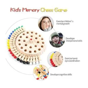 Swiftrans Juego de ajedrez de madera con memoria de_3