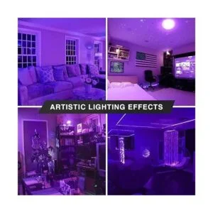 Paquete de 3 bombillas LED de filamento A19 moradas Base_4