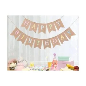 Cartel de arpillera de feliz cumpleaños arcoíris Colores_3