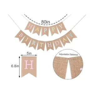 Cartel de arpillera de feliz cumpleaños arcoíris Colores_5