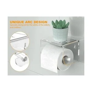 Meteou Soporte adhesivo para papel higiénico con estante_7