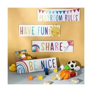 Letrero de sala de juegos 4 piezas decoración de pared_3