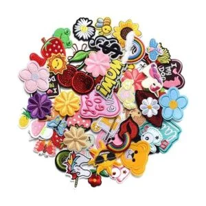 Harsgs 60 parches bordados al azar colores vivos y_3