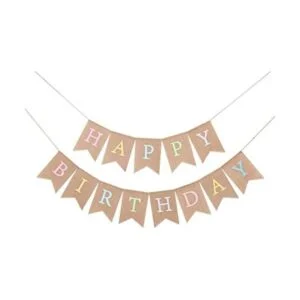 Cartel de arpillera de feliz cumpleaños arcoíris Colores_1