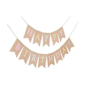 Cartel de arpillera de feliz cumpleaños arcoíris Colores_7