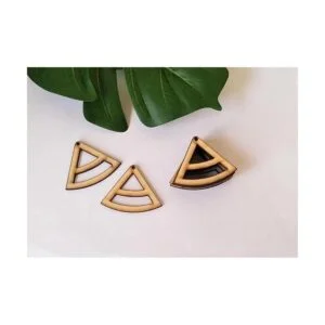 30 pendientes de madera triángulo en blanco pendientes de_2