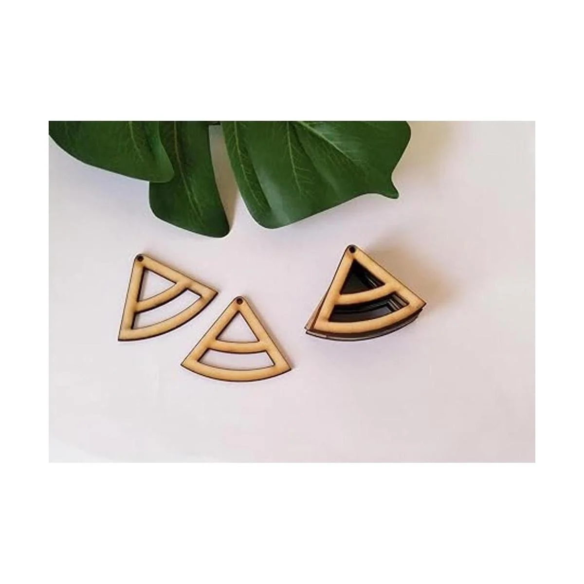 30 pendientes de madera triángulo en blanco pendientes de_2