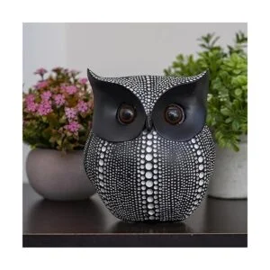 Ornativity Figura de estatua de búho negro Escultura de_2