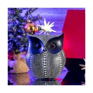 Ornativity Figura de estatua de búho negro Escultura de_3