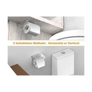 Meteou Soporte adhesivo para papel higiénico con estante_4
