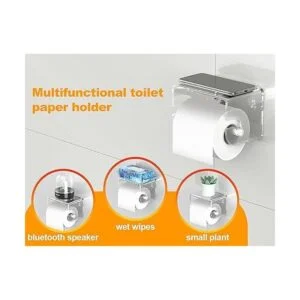 Meteou Soporte adhesivo para papel higiénico con estante_2