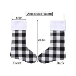 DIYASY Medias de Navidad a cuadros paquete de 6_2