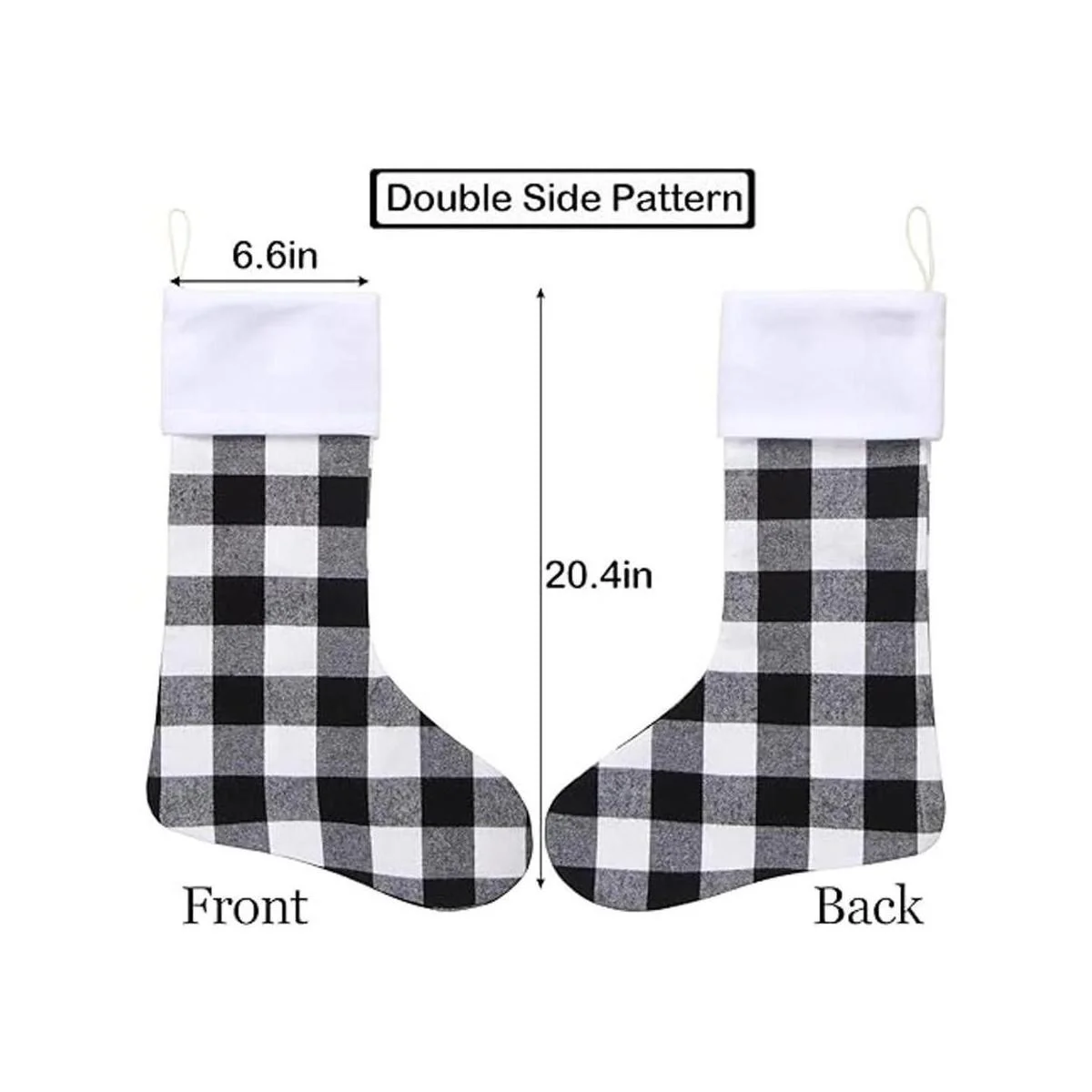 DIYASY Medias de Navidad a cuadros paquete de 6_2