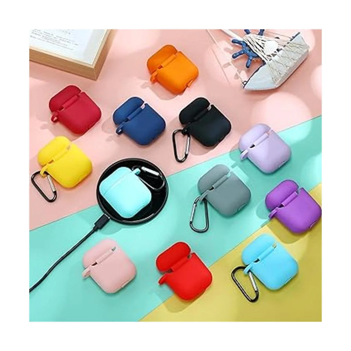 12 fundas protectoras de silicona para auriculares con_6