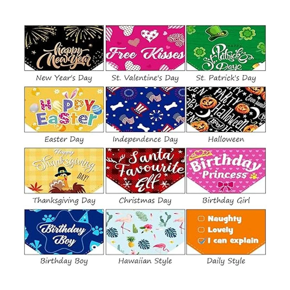 12 bandanas navideñas para perro Halloween bufanda día_3