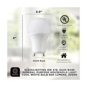 SleekLighting 9 W A19 base GU24 bombilla regulable de_2