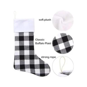 DIYASY Medias de Navidad a cuadros paquete de 6_3