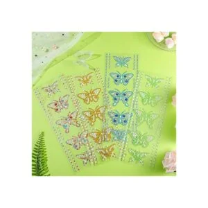 40 pegatinas de mariposa con diamantes de imitación_7