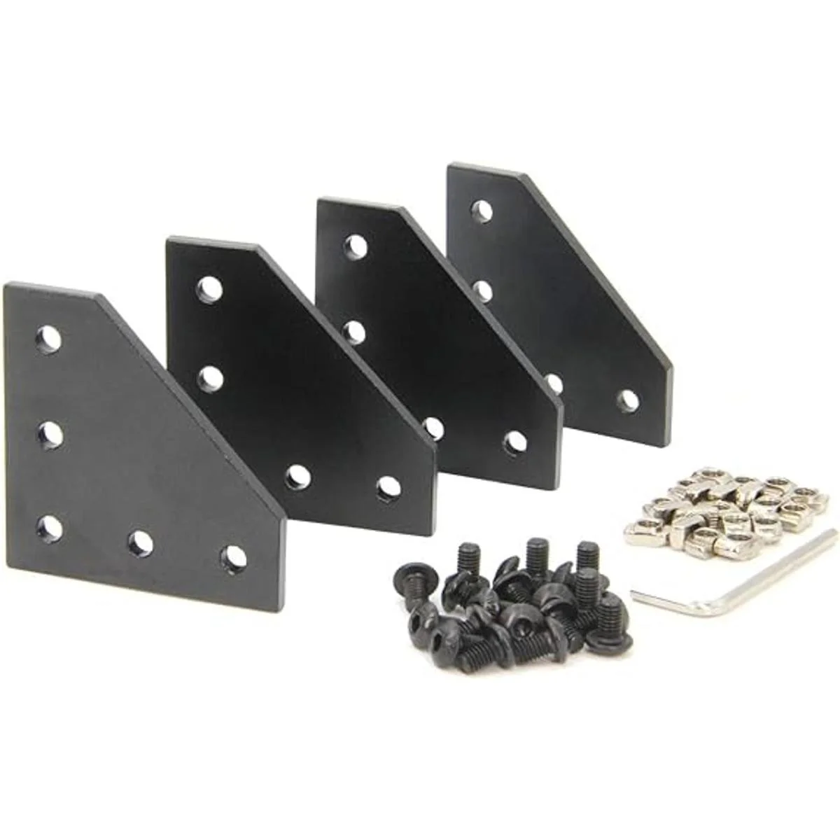 Zeberoxyz 4 unidskit negro forma de L placa de soporte de_1