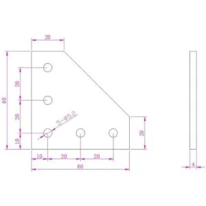 Zeberoxyz 4 unidskit negro forma de L placa de soporte de_3