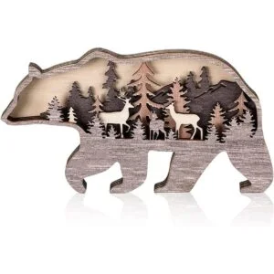 Decoración de pared rústica de animales del bosque_1
