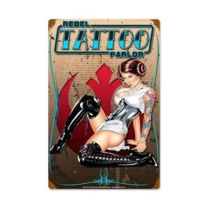Kexle Tattoo Parlor Placa de metal retro para decoración_1