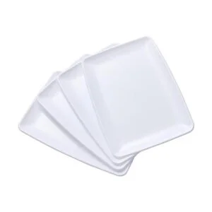 N9R 10 bandejas de plástico blanco para servir Platos_1