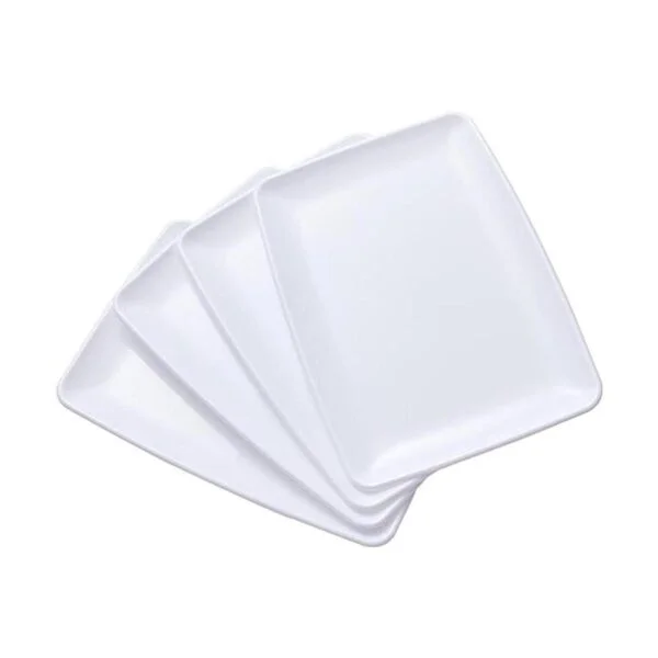 N9R 10 bandejas de plástico blanco para servir Platos_1