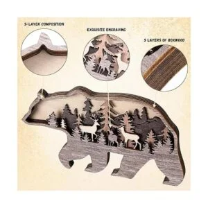 Decoración de pared rústica de animales del bosque_3