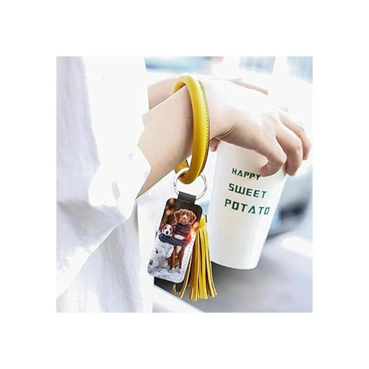 Llaveros de sublimación en blancoLlavero de cuero de_5