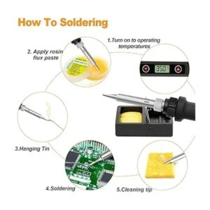 Kit de soldador electrónico 80 W LCD de temperatura_5
